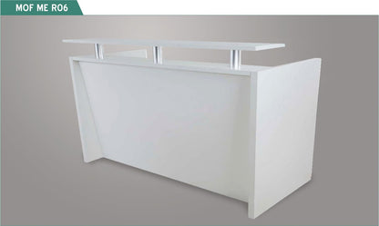 Mahmayi REC-2 Designer Reception Desk For Office Space, Front Office Desk (White-Coco Bolo)