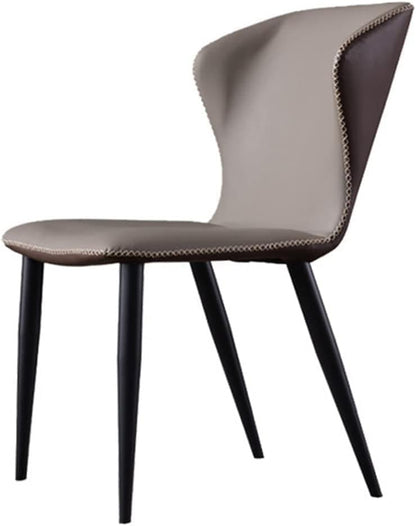 Dining Chair,Kitchen Dining Room Furniture Chairs,Water Proof PU Leather Side Chair with Black Metal Legs for Office Lounge Kitchen Bedroom (six chairs)