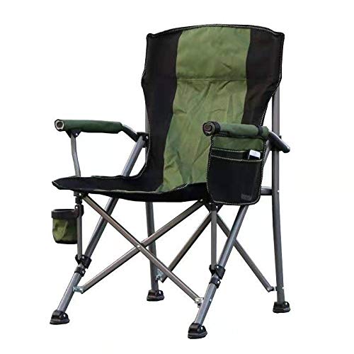 Jorunb Camping Chair for Adults Heavy Duty Outdoor Patio Lawn Chairs Support 350 LBS High Back Padded Oxford with Armrests, Storage Bag, Cup Holder for Fishing, Camping, Foldable (green)