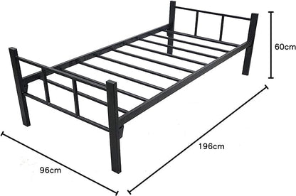 RIGID Steel Bed With Heavy Duty Metal Platform (Single Bed, Black)