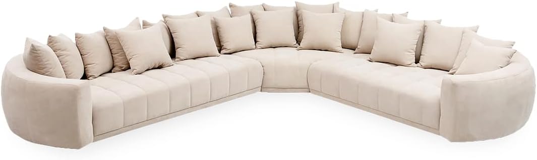 Chattels & More Imperial Corner Sofa L 395 & 356 Cm | D 133 Cm Beige