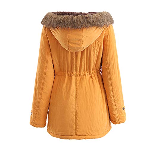 Yudesundo Down Padded Jackets for Women - Parka Winter Wear Overcoat Warm Waist Slim Fit Full Zipped Casual Faux Fur Lined Long Jackets