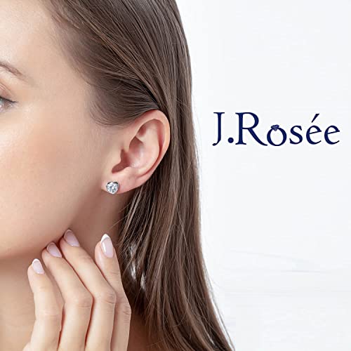 Swarovski Elements Crystal 18K Gold Plated 925 Sterling Silver Studs Earrings for Women Ladies Girls Gift Package J.Rosée Fashion Jewelry…