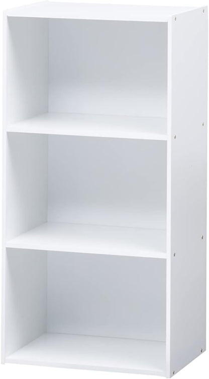 WT-EASYCARE 3-tier Engineered Wood Open Shelf- White | Triple-Layered Engineered Wood Shelves | Wooden Organizer | Open Wooden Cabinet with Shelves | Wooden Display Shelf| Book Shelf