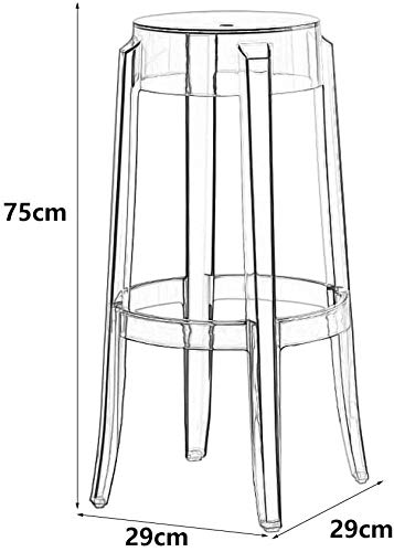 LANNY Casper Modern Acrylic Stacking Kitchen and Dining Room Chair in Clear - Fully Assembled (No Arm Chair)