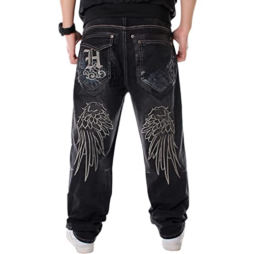 Y2k Baggy Jeans for Men Grunge Vintage Relaxed Fit Skateboard Jeans Loose Embroidery Hip Hop Dance Denim Pants