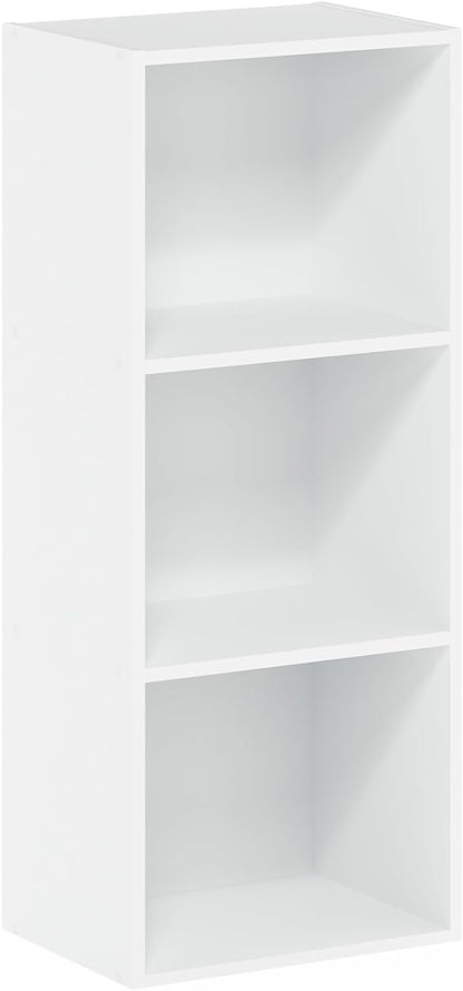 Furinno 5-Tier Reversible Color Open Shelf Bookcase, White/Pink 11055WH/PI