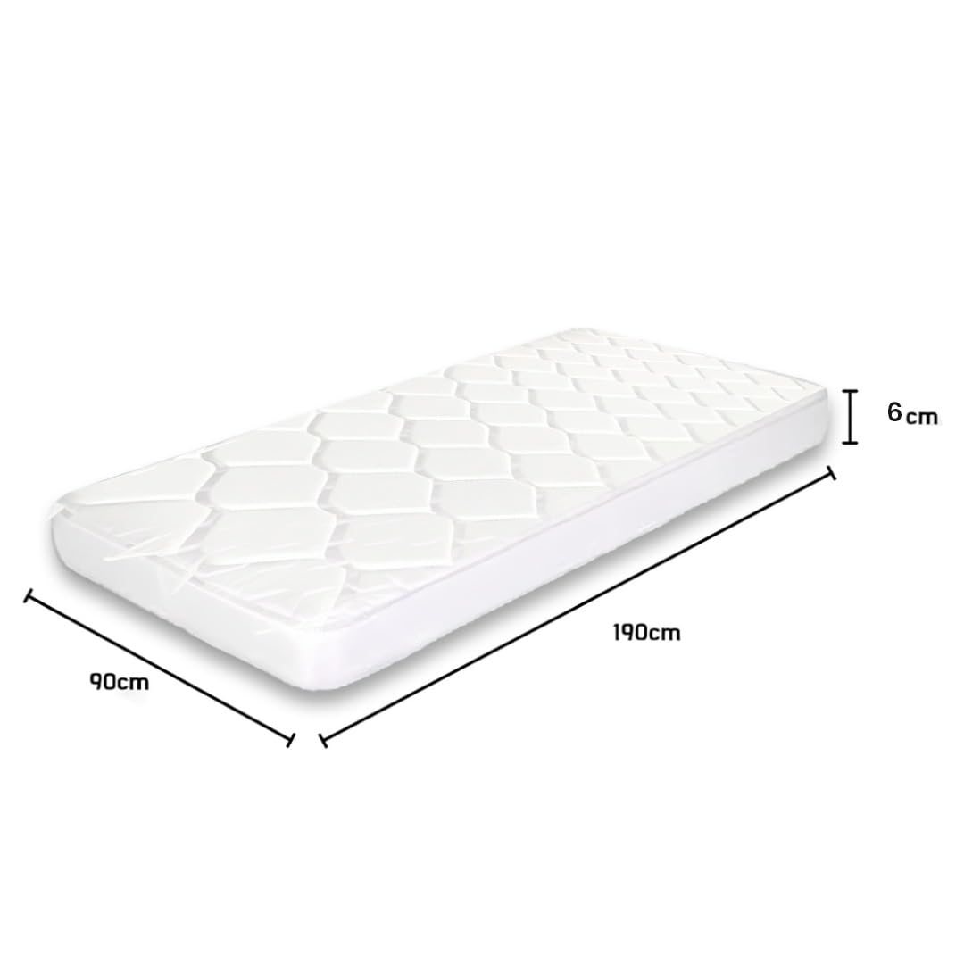 INFINI HOMES Single High Density Foam White Folding Mattress (90W X 180L X 7H)