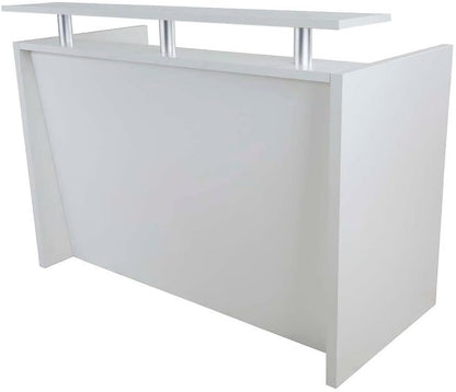 Mahmayi REC-2 Designer Reception Desk For Office Space, Front Office Desk (White-Coco Bolo)