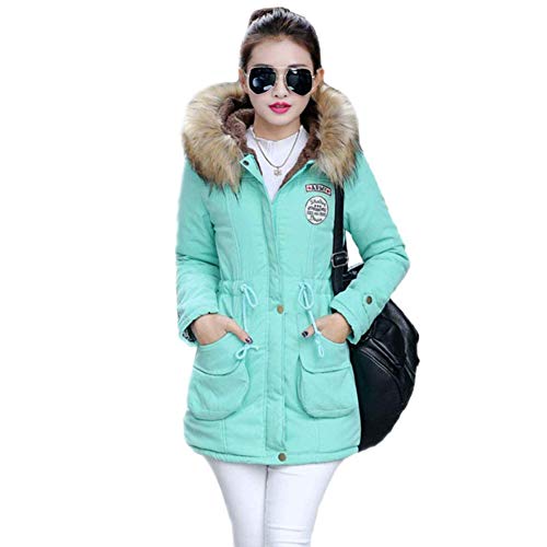 Yudesundo Down Padded Jackets for Women - Parka Winter Wear Overcoat Warm Waist Slim Fit Full Zipped Casual Faux Fur Lined Long Jackets