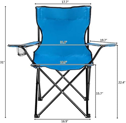 ECVV Beach Camping Folding Chair, Ultralight Backpacking Chair without Cup Holde, Carry Bag Compact & Heavy Duty Outdoor, Camping, BBQ, Beach, Travel, Picnic, Festival