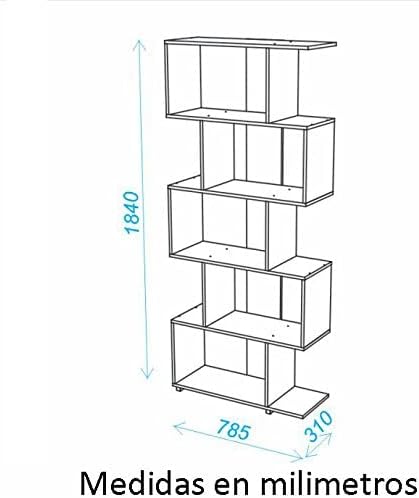 Brv Moveis Book Shelf With Five Shelves, White- H 184 Cm X W 78.5 Cm X D 31 Cm (Be 08-06)