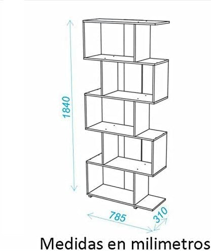 Brv Moveis Book Shelf With Five Shelves, White- H 184 Cm X W 78.5 Cm X D 31 Cm (Be 08-06)