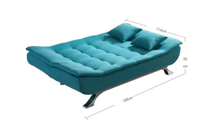 Fabric Multifunction Folding Foam Sofa Bed Set Living Room (Turqoise)