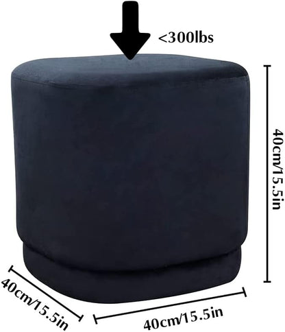 NEWIMAGE Square Footstool Ottoman Modern Velvet Soft Footrest Ottoman Bule Multifunctional Vanity Stools Chair for Living Room Bedroom & Makeup Room | Decorative Home Furniture