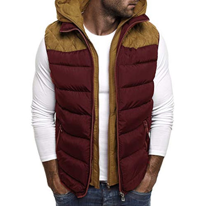 Long Men Men's Hoodie Autumn Winter Zipper Fashion Color Vest Top Coat Synthetic Jacket