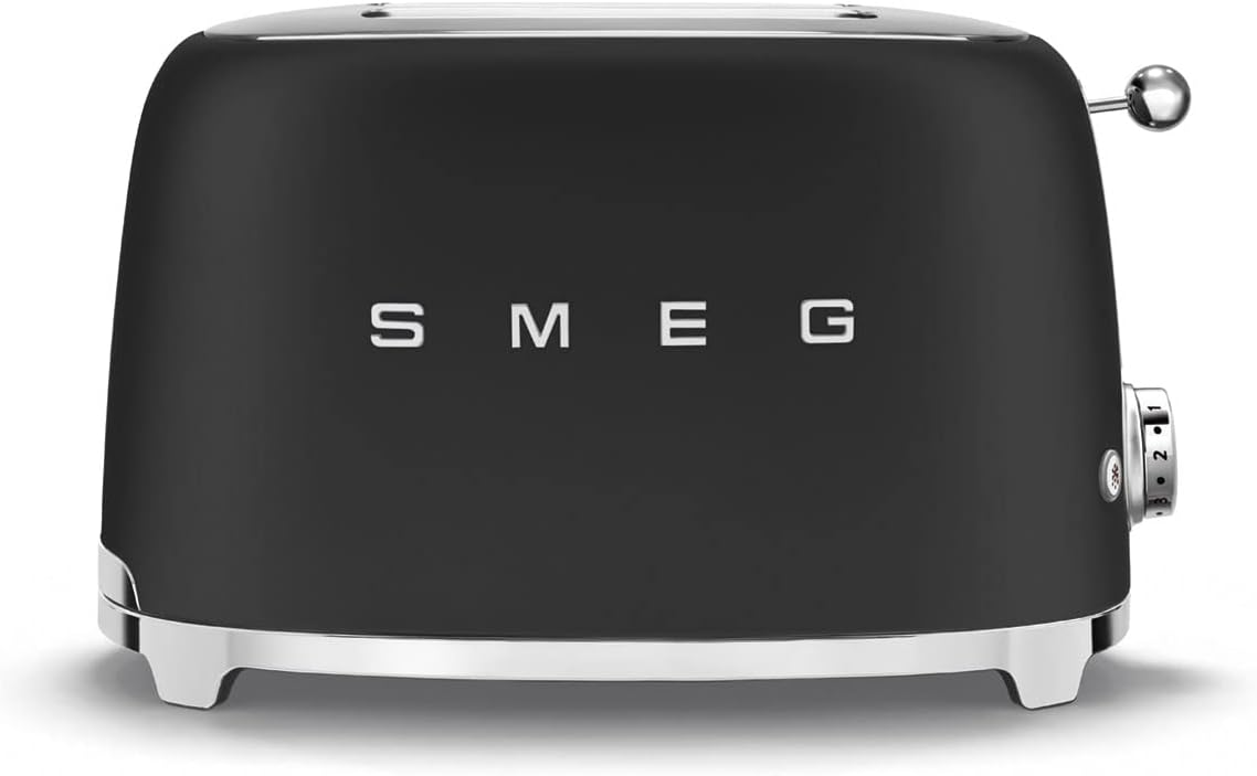 Smeg Retro 50'S Style, 2 Slice Toaster, Self Centering, Multifunction, Matte White, Tsf01Whmuk