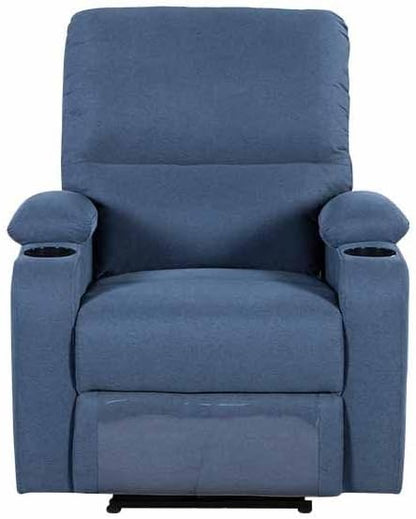 Danube Home Fantom 1 Seater Fabric Recliner With USB | Accent Chair I Modern Design One Seat Sofas | Comfortable Living Room Furniture L 83 x W 95 x H 98 cm - Dark Blue