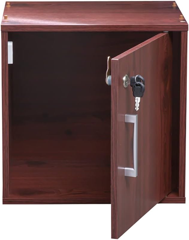 WT-EASY CARE Locker Office Storage | Home and School Storage Organizer | Storage Cabinet for Kids | Wood Cabinet with Key | Mahogany Wood Furniture