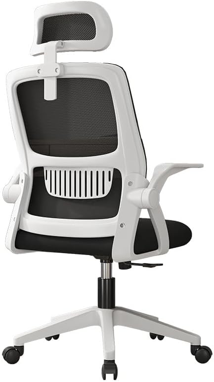 Peng General Ergonomic Office Chair, Home Mesh Office Desk Chairs with Wheels, Computer Task Chair for Adults, 300 lb Capacity, Office Chair for Study and Work (White/Black)