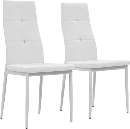 vidaXL Dining Chairs 2 pcs White Faux Leather