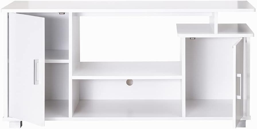 WT-EASYCARE Wooden TV Cabinet White | TV Unit with Storage in White Finish (L 116*W 39.5*H 55.2* Weight 27) | Living Room Furniture