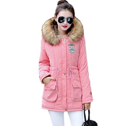 Yudesundo Down Padded Jackets for Women - Parka Winter Wear Overcoat Warm Waist Slim Fit Full Zipped Casual Faux Fur Lined Long Jackets