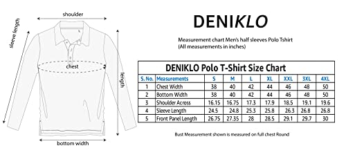 Deniklo Men's Polo Collar Full Sleeves Striped T-Shirt with Embroidery DK 240