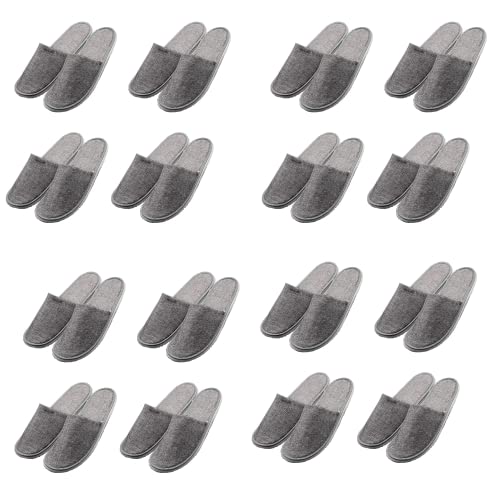 NW 1776 16 Pairs of Linen Slippers for Travel and Guest Use, Disposable and Skidproof Slippers for Hotel, Hot Spring, Spa, After Bath and Travel Replacement, Suitable for Men and Women