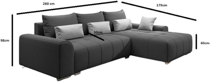 Comfynest Corner Sectional Sofa Set For Modern Living Room Elevate Your Space with Comfort and Style (Brown, Right)