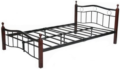 Galaxy Design Heavy Duty Wooden & Steel Bed Mahogany Color Legs - Twin Size (L x W H) 190 120 70 cm Model GDF-7888.