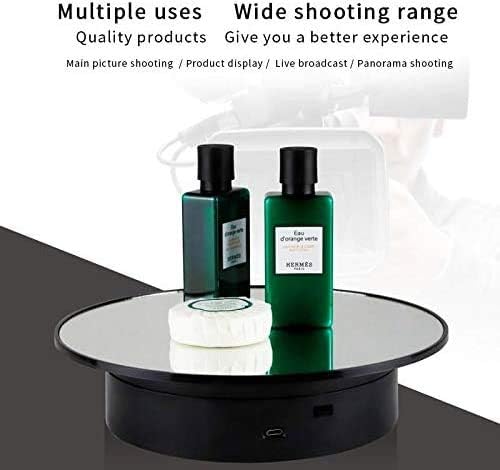 Anecity 360 Degree Electric Motorized Rotating Display Stand (Black Mirror Surface)