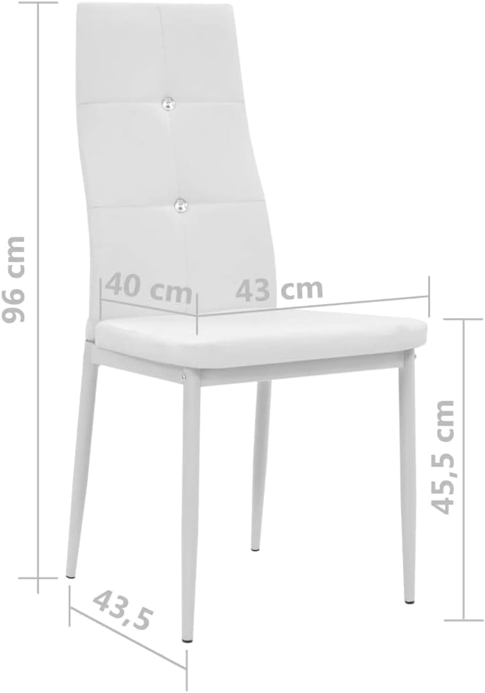 vidaXL Dining Chairs 2 pcs White Faux Leather