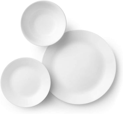 Corelle Livingware 18-Piece Dinnerware Set 1088609, Winter Frost White, Service for 6