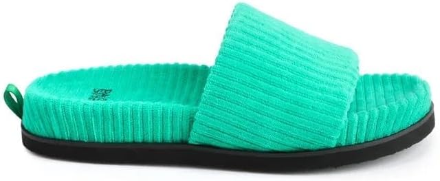 PAIS Women's Platform Slide Clogs, Soft Corduroy - Textile, Green, EU