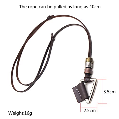 JczR.Y Leather Necklace for Men Double Circle Rings Leather Rope Pendant Necklace Punk Leather Chain Disc Ring Necklace Vintage Jewelry Gift