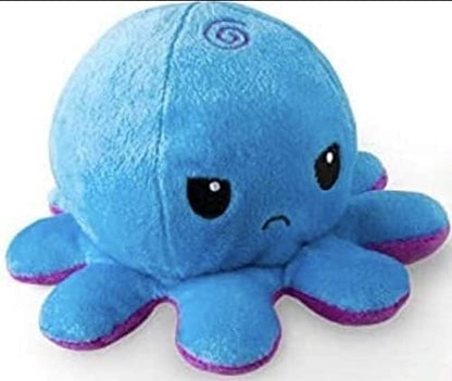 GrabMantra Reversible Octopus Plushie Soft Toys, Double-Sided Flip Stuffed Animal Mood Plush Show Your Mood Without Saying a Word, A Gift for Kids and Decorations | Happy + Angry | (Sunset + Mermaid)