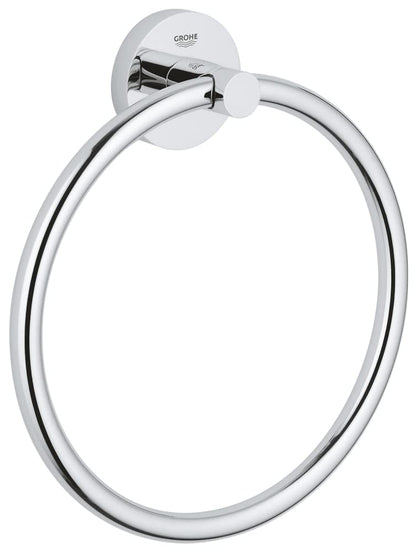 Grohe 40365EN1 Essentials Metal 12.2-in. Towel-Ring, Brushed Nickel InfinityFinish