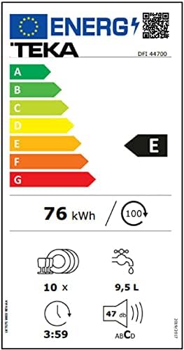 TEKA DFI 44700 Fully Integrated Dishwasher 7 washing programs 45cm