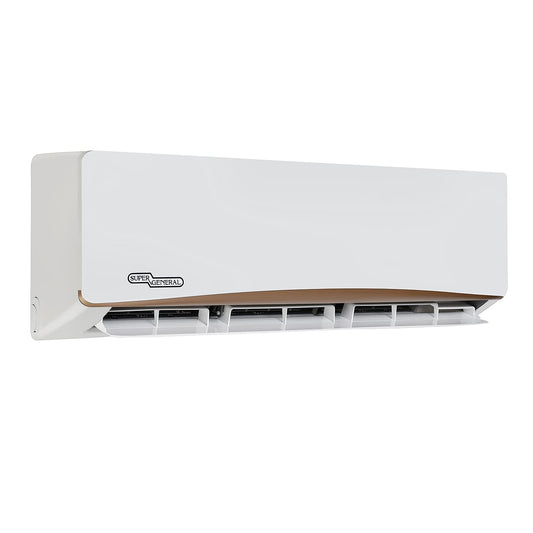 Super General 1.5 Ton Split Air Conditioner, 18000 BTU, Rotary Compressor, Auto Restart, Gold Fin, 4-way swing, SGS-195-NE, White - 115.5 x 41.5 x 31.5 cm, 1 Year Warranty