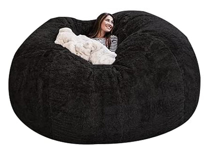 EKWQ Bean Bag,Big Huge Giant Bean Bag Chair for Adults, (No Filler) Bean Bag Chair for Adults Kids Comfy Fluffy Giant Round Beanbag Lazy Sofa Cover- Machine Washable Covers, Double Stitched Seams