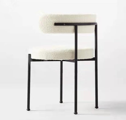 LANNY Dining Room/Restaurant Chair/Hotel chair/Office Visitor Chair/Modern Medium Back Luxury Lamb Wool Chair SZ813 (off white)