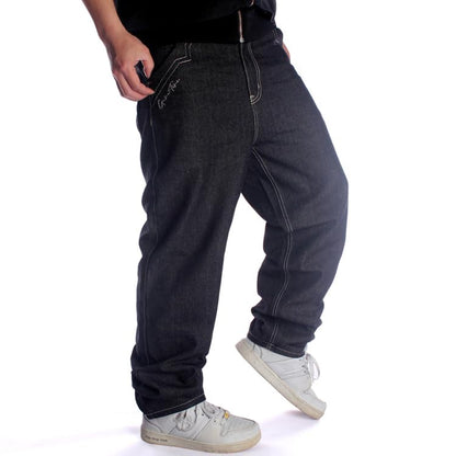 LUOBANIU Men's Vintage Hip Hop Style Baggy Jeans Denim Loose Fit Dance Skateboard Pants