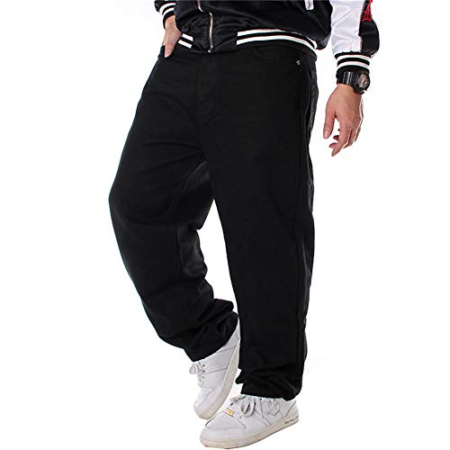 LUOBANIU Men's Vintage Hip Hop Style Baggy Jeans Denim Loose Fit Dance Skateboard Pants