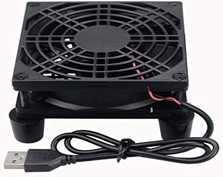 GDSTIME Dual 120mm 5V USB Fans, 102CFM Big Airflow Fan Cooling for Router TV Box Micro Computer and Other Electronics