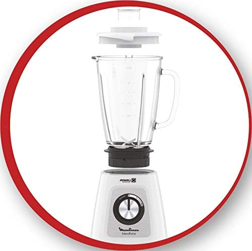 MOULINEX Blender | BlendForce XXL Jar 2.8 L Blender Smoothie Maker | Mixer | 600 W | 2 Attachments | 2.8L XXL Plastic Jar| 6 Powelix Blades | Ice Crush | 2 Speeds | 2 Years Warranty | LM458127