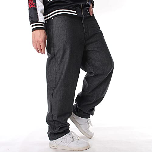 SMIOPDES Men's Baggy Jeans Loose Fit Hip Hop Pants - Classic Straight Skateboard Denim Jeans