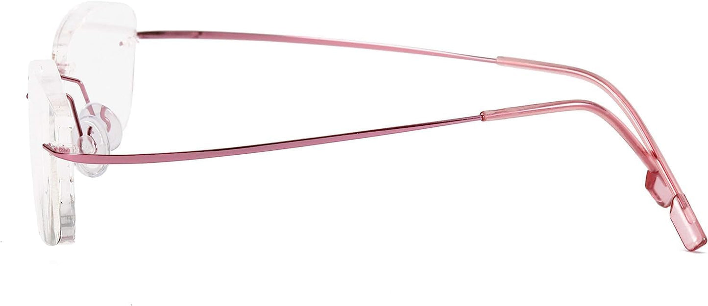 Titanium Glasses Frame,Rimless Frameless Optical Eyewear Eyeglasses for Men and Women F85640