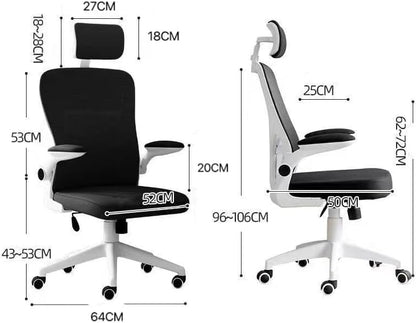 AIRFULAE Gaming Chair, Computer Chair with Fabric，Office Chair with Armrest & Adjustable Seat, Ergonomic Video Game Chair with Neck and Massage Lumbar Support (White&Grey)