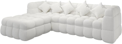 L-Shape Sofa 4 Seaters Luxury Couch Modern Design Sectional Sofa For Living Room Furniture Color - White for Living Room Bedroom Home and Office